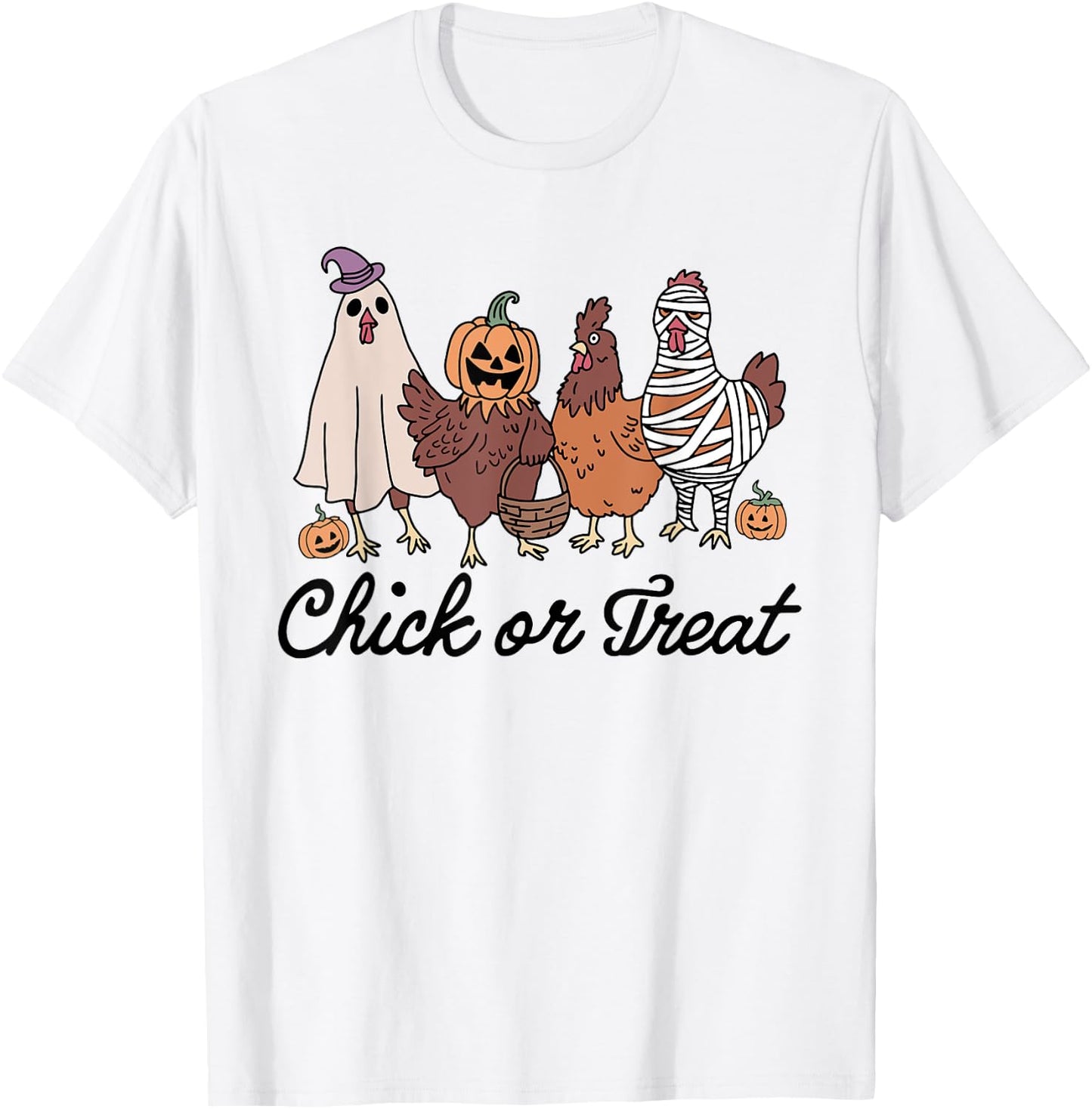 Chick Or Treat Halloween Witch Spooky Chicken T-Shirt - T-Shirt | White