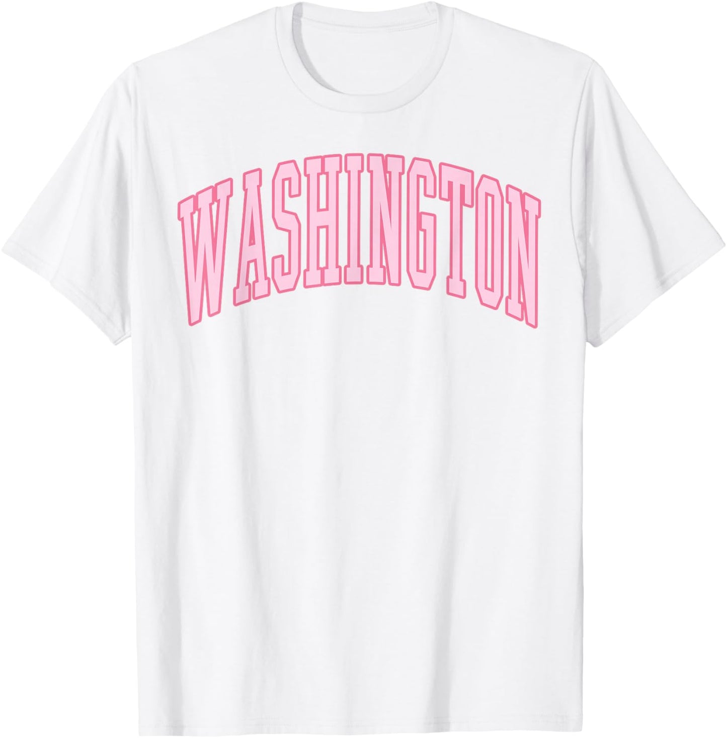 Washington Vintage Preppy Varsity Pink Sports T-Shirt - T-Shirt | White