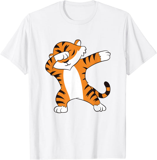 Tiger Dabbing Tiger Fan Tiger lover Dabbing Tiger Dab T-Shirt - T-Shirt | White