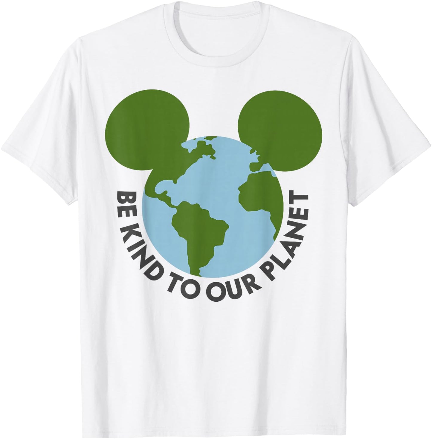 Disney Mickey & Friends Mickey Be Kind To Our Planet Globe T-Shirt - T-Shirt | White