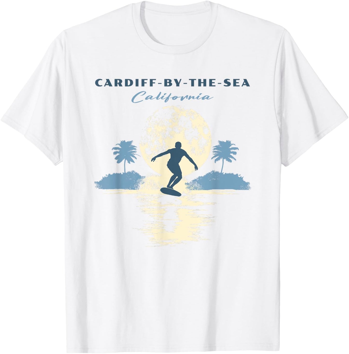Cardiff-by-the-Sea Beach Retro Vintage Surf Women Kids T-Shirt - T-Shirt | White