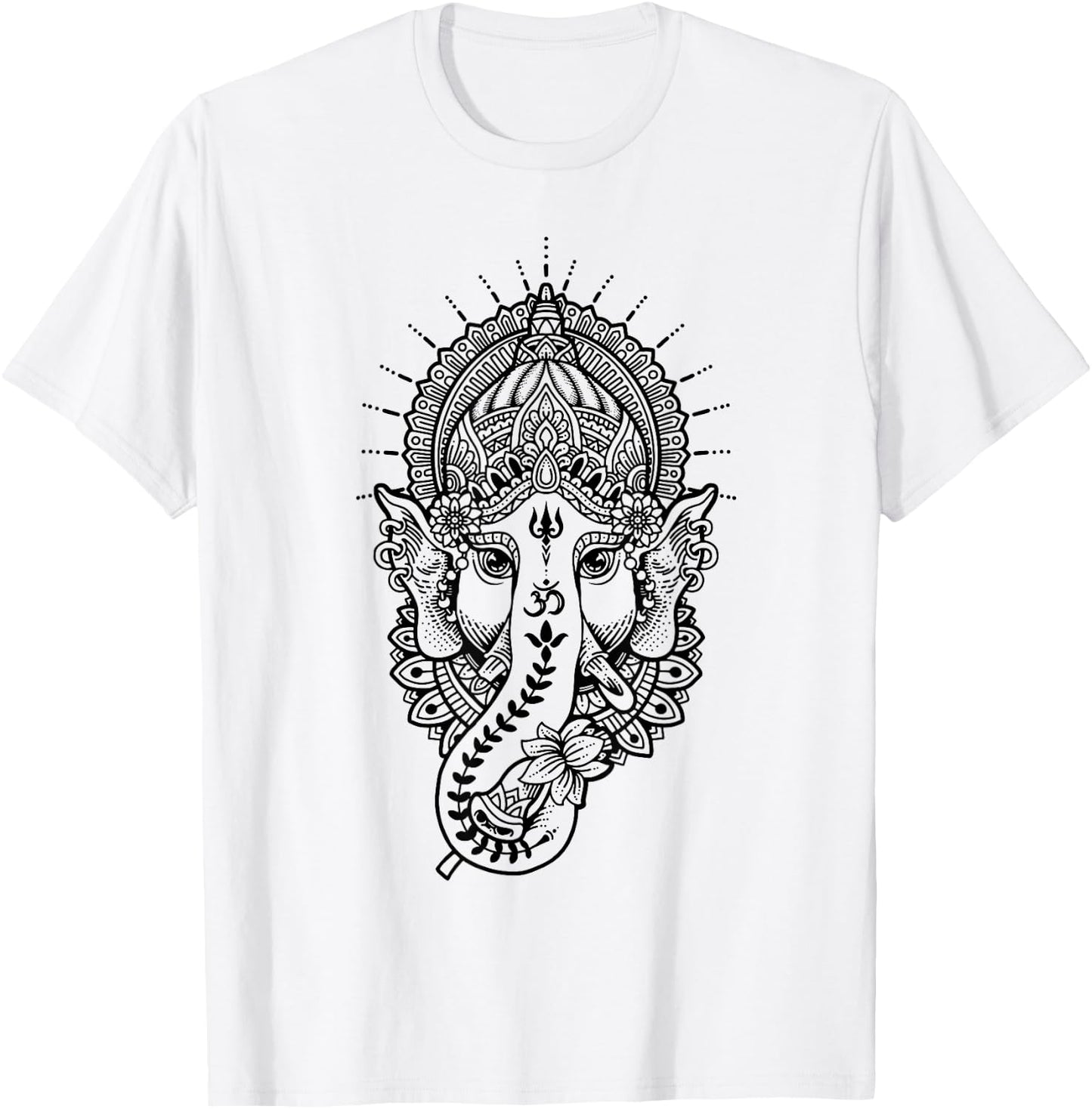 Ganesh Symbol Yoga Hindu Men Women Meditation T-Shirt - T-Shirt | White