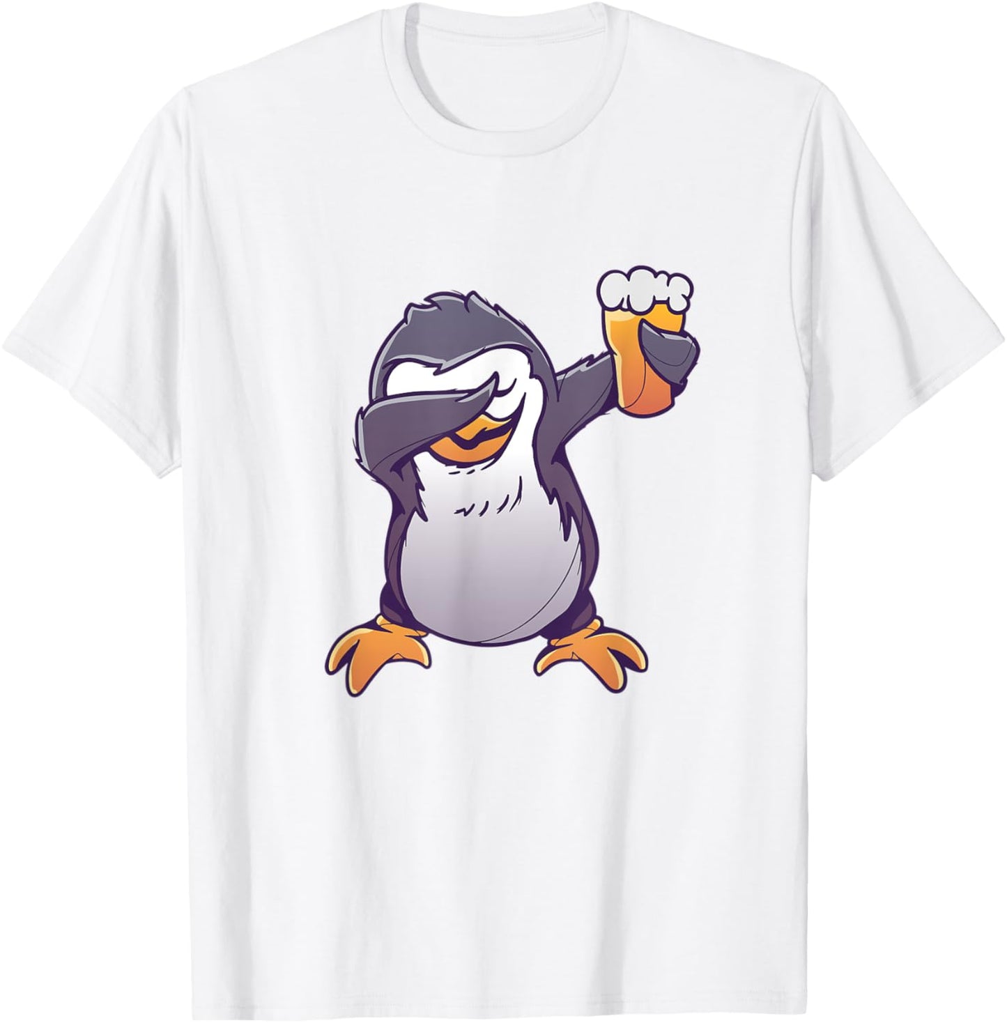 Penguin Dabbing and Drinking Beer T-Shirt - T-Shirt | White