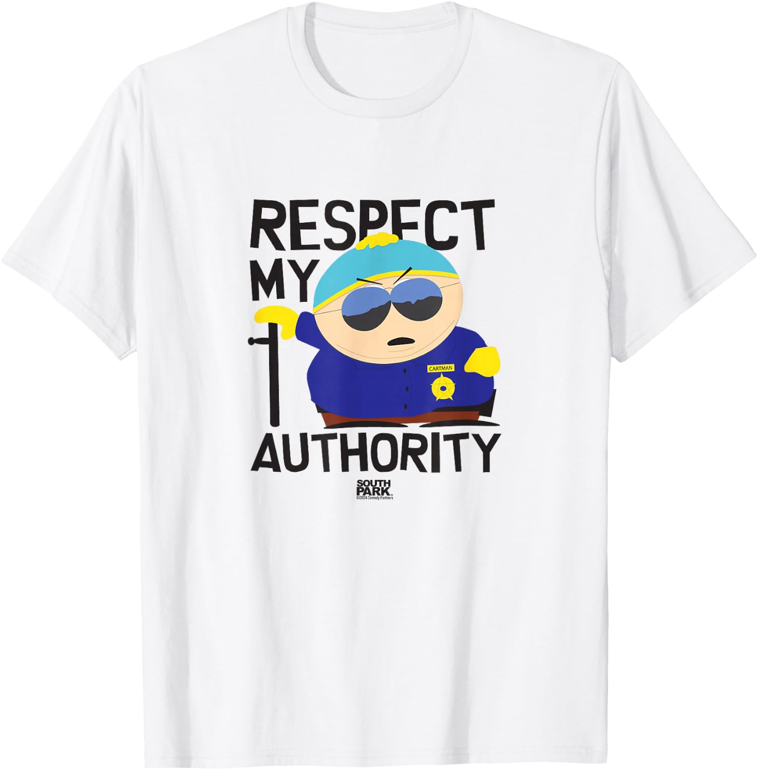 South Park Cartman Respect My Authority T-Shirt - T-Shirt | White