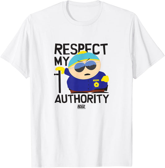 South Park Cartman Respect My Authority T-Shirt - T-Shirt | White