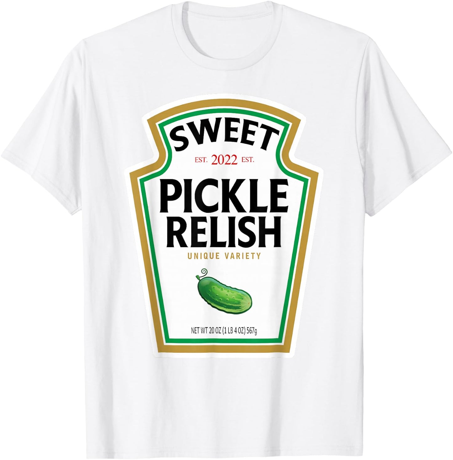 Sweet Green Pickle Relish Funny DIY Halloween Costume T-Shirt - T-Shirt | White