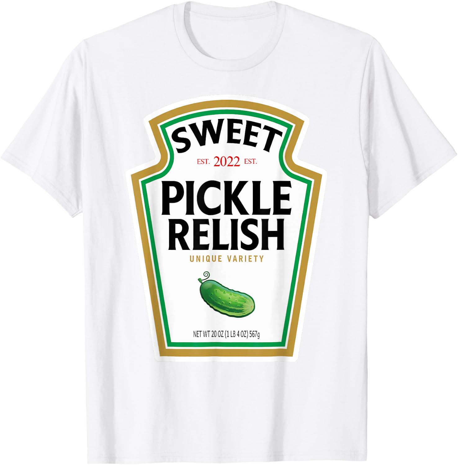 Sweet Green Pickle Relish Funny DIY Halloween Costume T-Shirt - T-Shirt | White