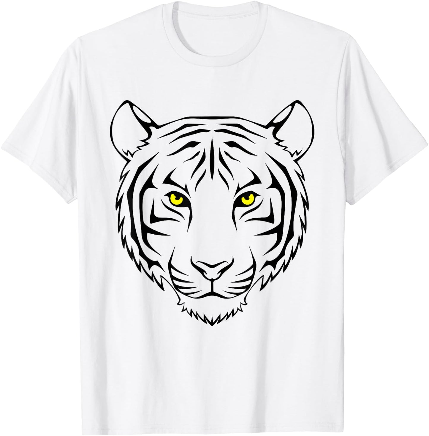 Tiger Orange Tiger Print Face Tiger Head T-Shirt - T-Shirt | White