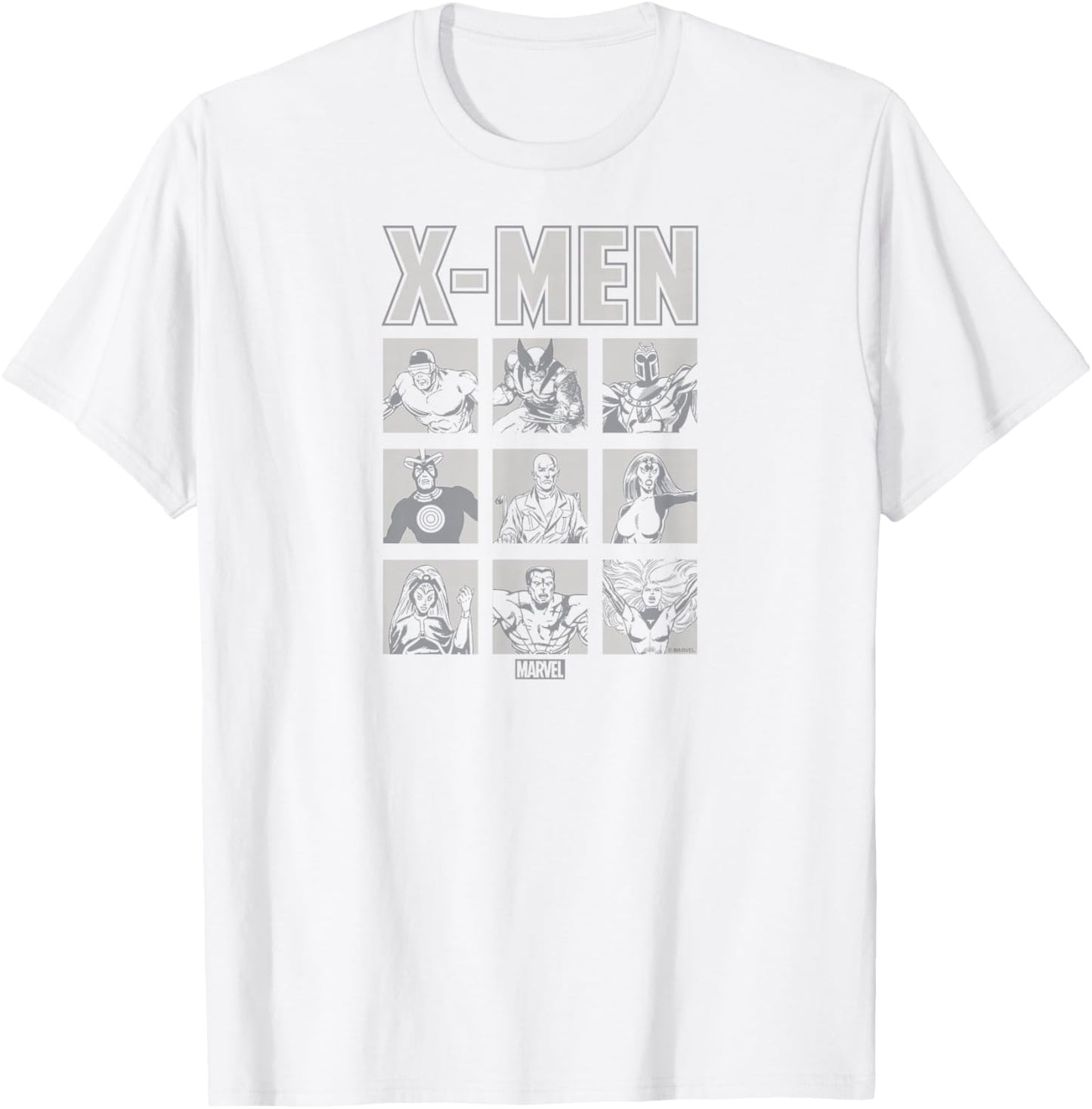 X-Men - Light Monochrome Grid T-Shirt - T-Shirt | White