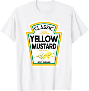 Mustard Halloween 2024 Costume Family Matching Ketchup Sauce T-Shirt - T-Shirt | White