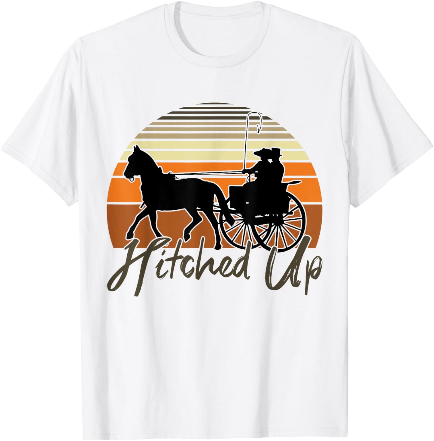 Fine Harness Horse Team Pleasure Driving Lifestyle T-Shirt - T-Shirt | White