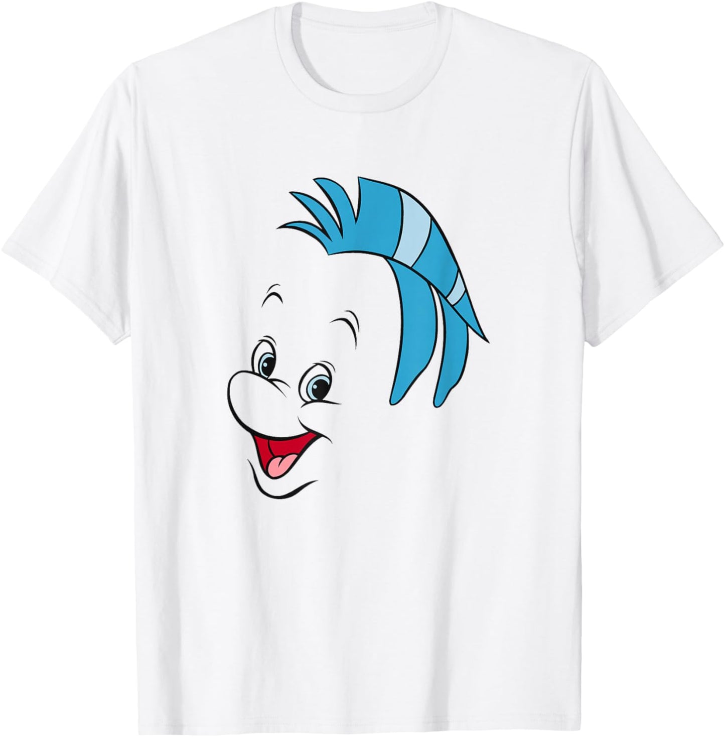 Disney The Little Mermaid Flounder Big Face T-Shirt - T-Shirt | White
