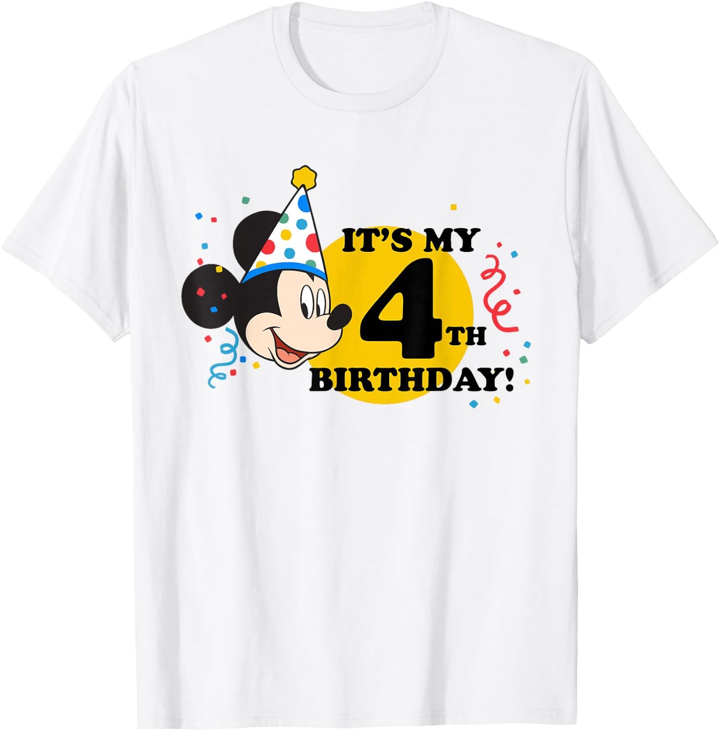 Disney Mickey Mouse 4th Birthday T-Shirt - T-Shirt | White