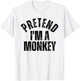 Pretend I'm a Monkey Funny Matching Couples Halloween T-Shirt - T-Shirt | White