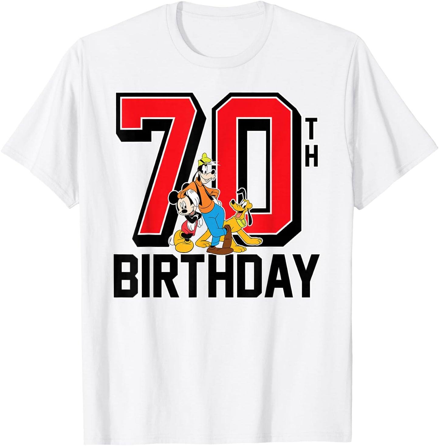 Mickey Mouse - Goofy Pluto 70th Birthday T-Shirt - T-Shirt | White