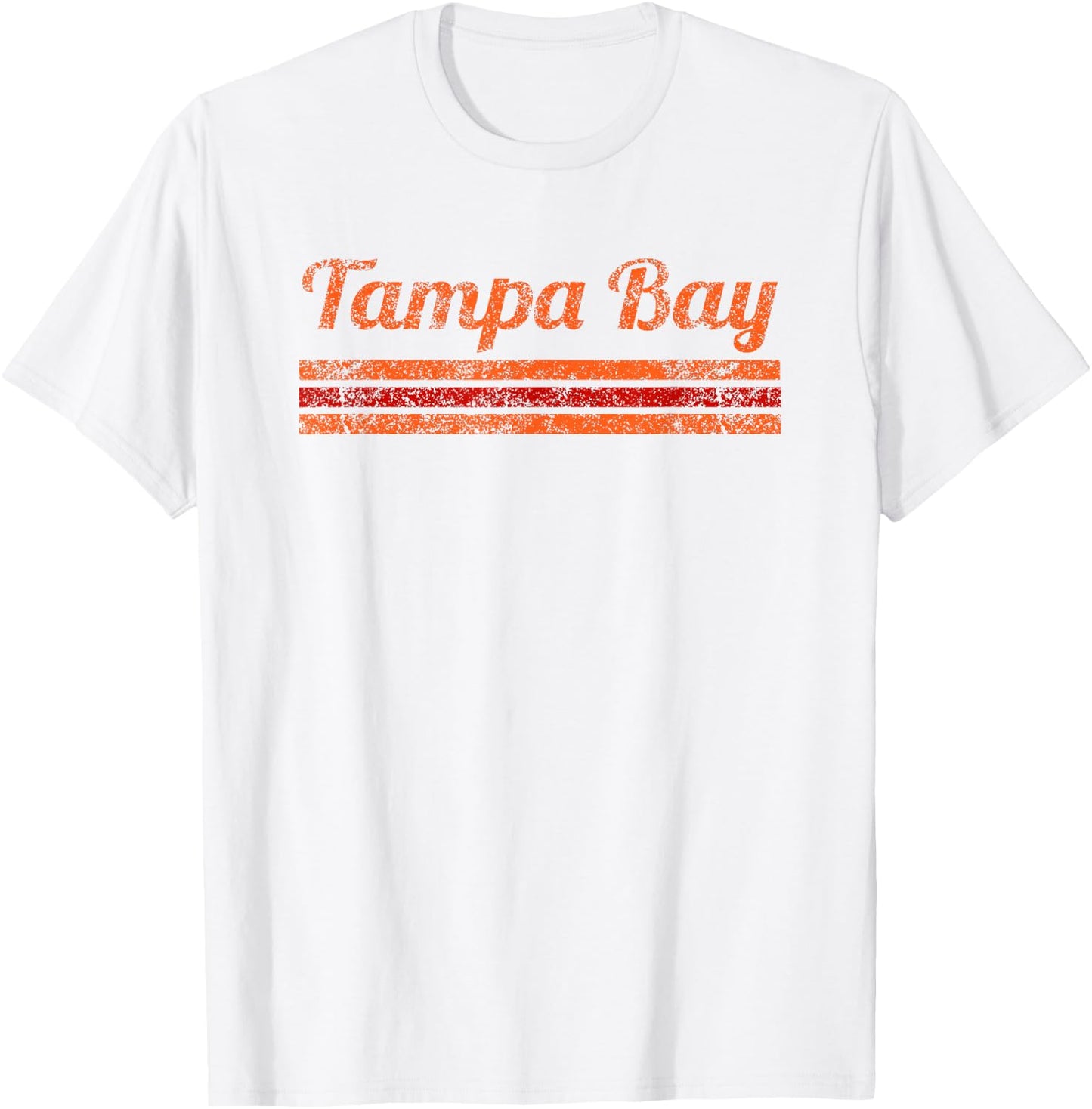 Tampa Bay Florida Retro Vintage Weathered Stripe Throwback T-Shirt - T-Shirt | White