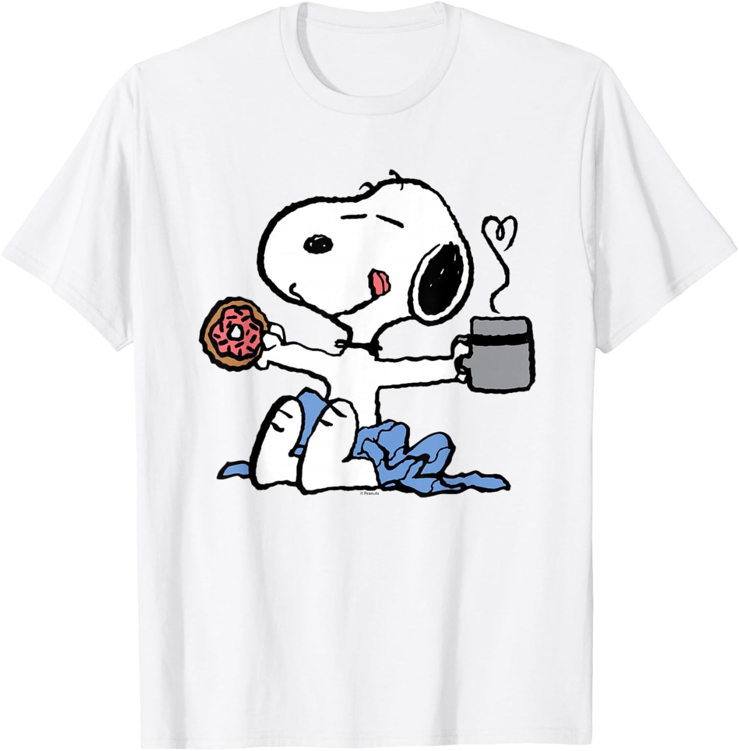 Peanuts - Donut Coffee Snoopy T-Shirt - T-Shirt | White