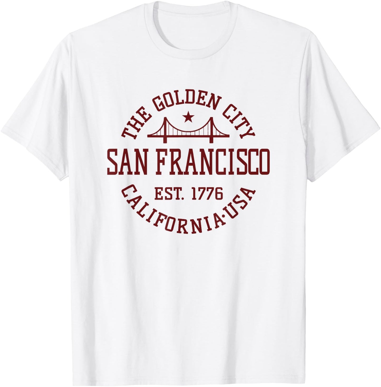 Retro San Francisco California Throwback Bridge Souvenir T-Shirt - T-Shirt | White