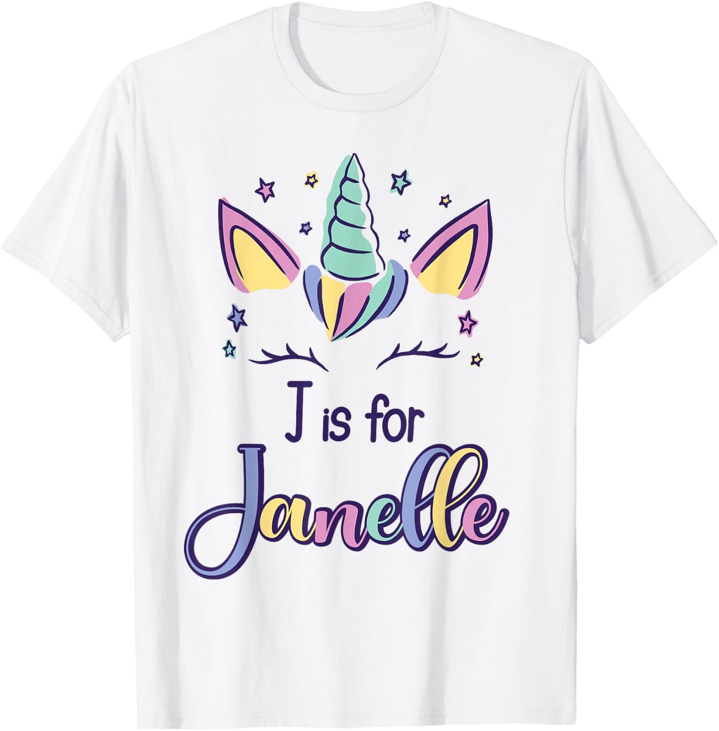 First Name Janelle Personalized J Is For Janelle T-Shirt - T-Shirt | White