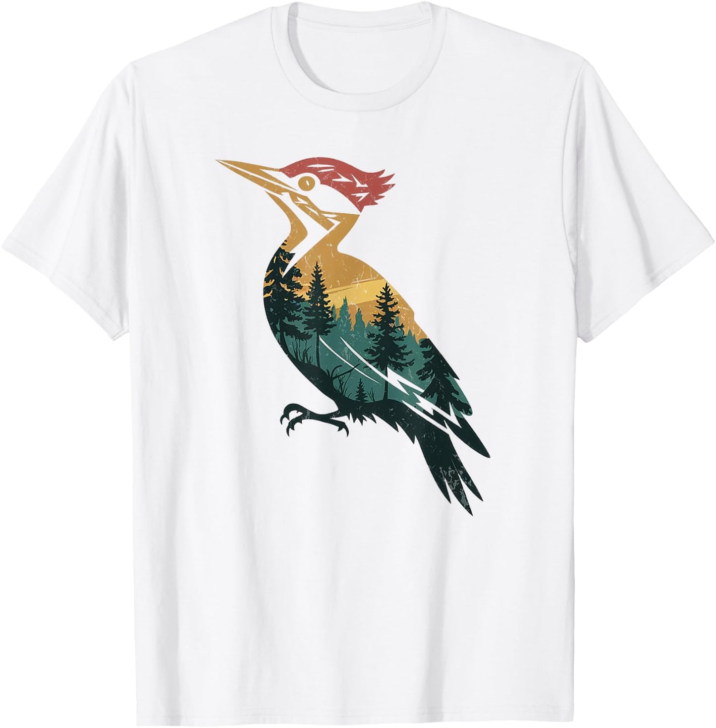 Woodpecker Hunting Hiking Outdoor Camping Forest Men Women T-Shirt - T-Shirt | White