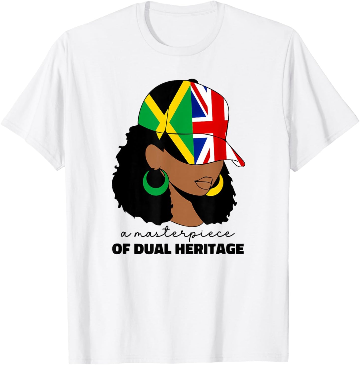 Half Britain And Jamaican British UK Jamaica Flag Girl Women T-Shirt - T-Shirt | White