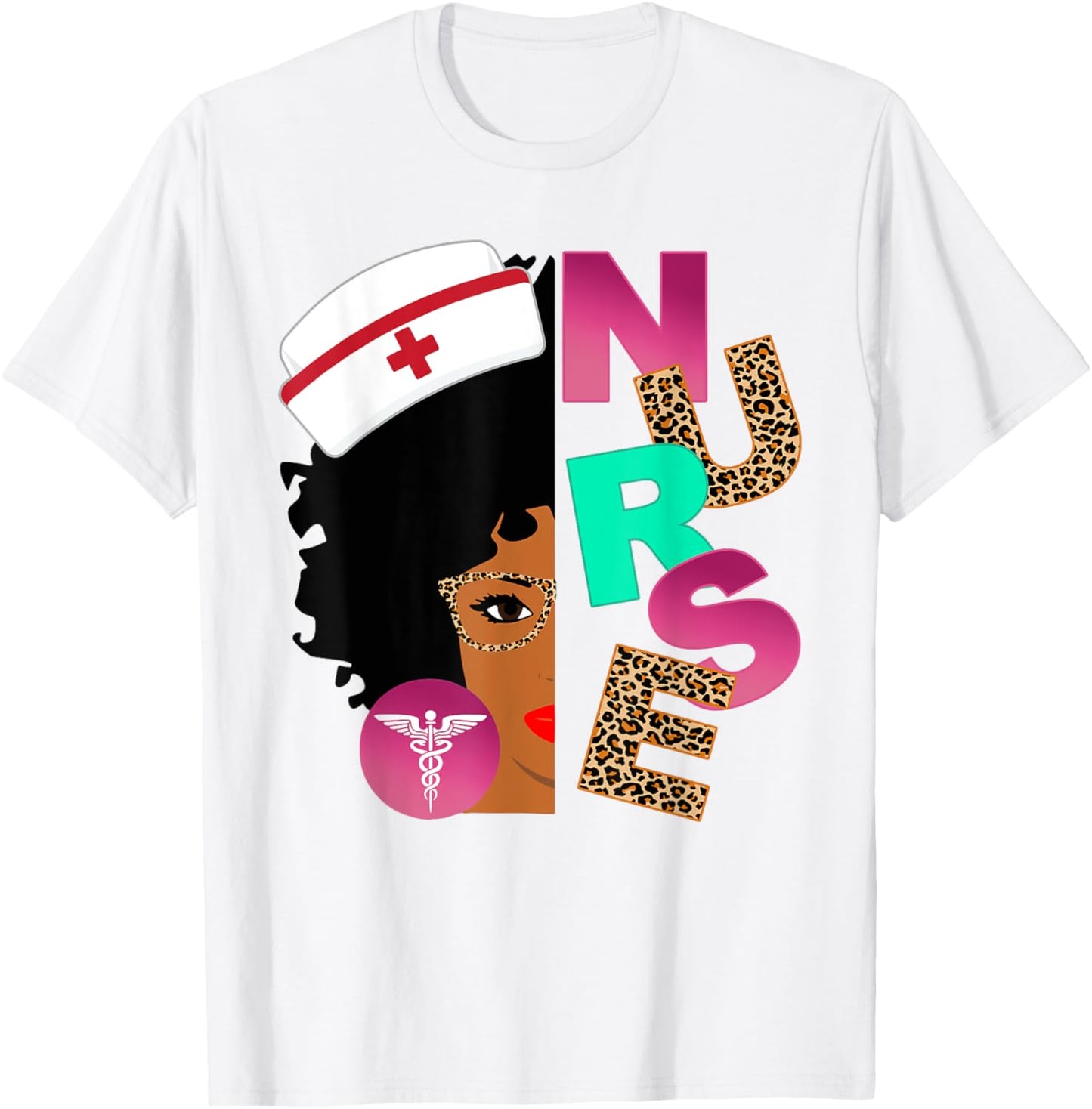 Black Strong Nurse Afro Love Melanin African American Women T-Shirt - T-Shirt | White