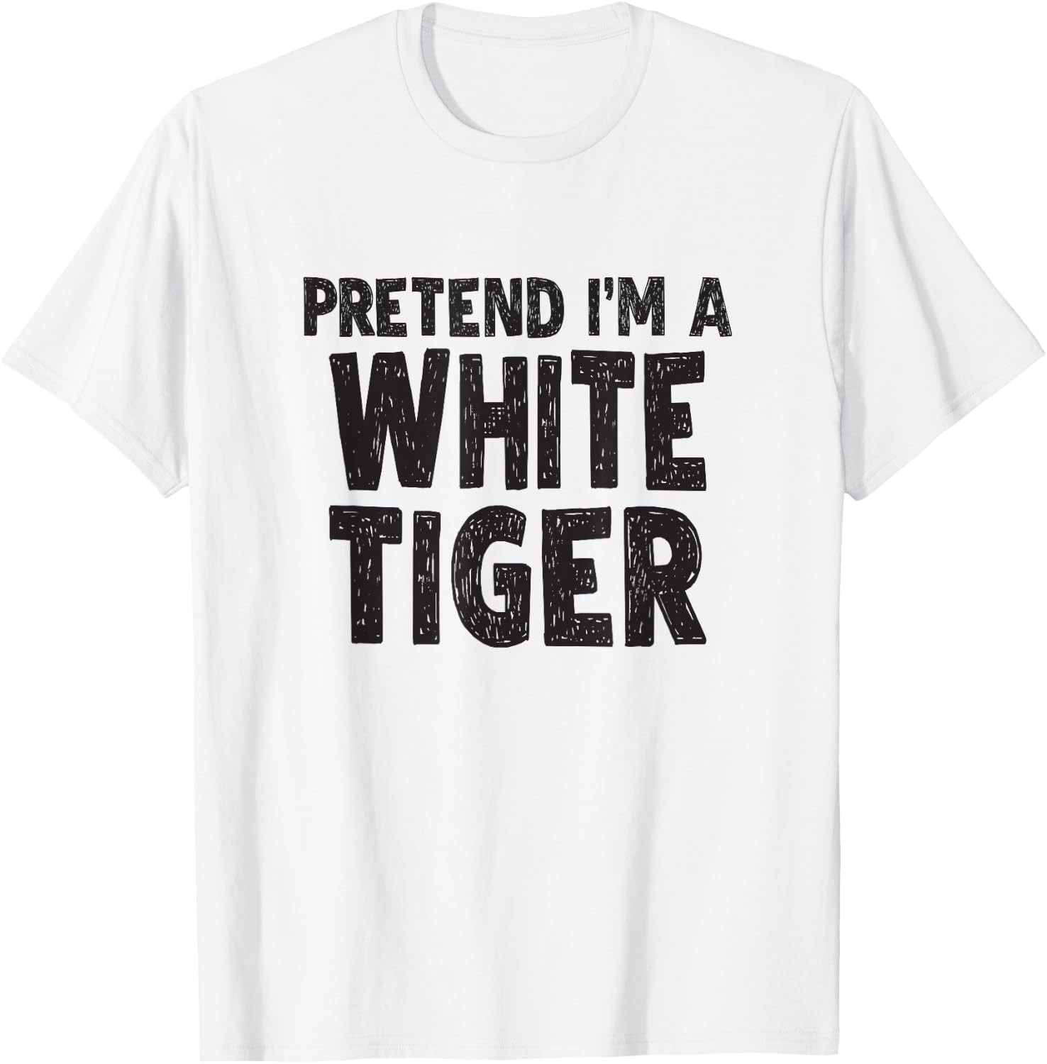 Pretend I'm A White Tiger Shirt Easy Halloween Costume T-Shirt - T-Shirt | White
