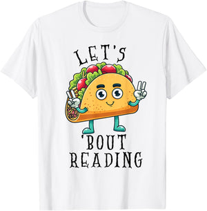 Lets Taco Bout Reading Book Lover Librarian Cinco de Mayo T-Shirt - T-Shirt | White