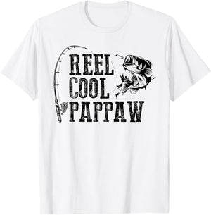 Pappaw Fishing: Reel Cool Pappaw Funny Gift T-Shirt - T-Shirt | White