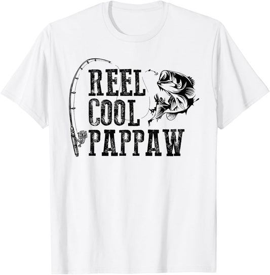 Pappaw Fishing: Reel Cool Pappaw Funny Gift T-Shirt - T-Shirt | White