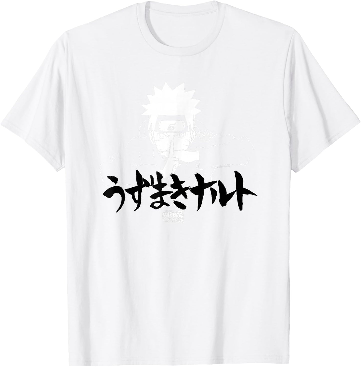 Naruto Shippuden Linear Naruto Jutsu with Kanji Anime T-Shirt - T-Shirt | White
