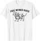 Free Weiner Rides Funny Dachshund Dog & Saddle T-Shirt - T-Shirt | White