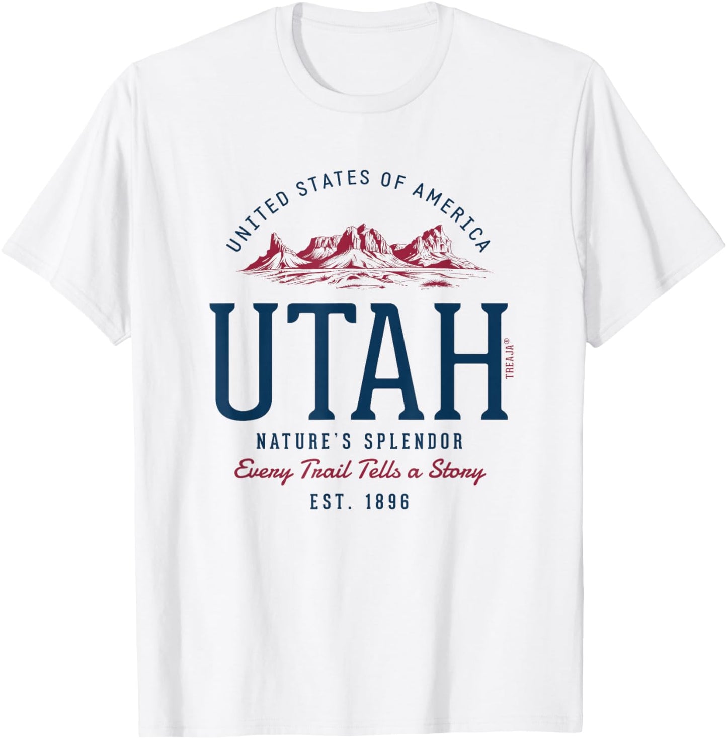 Vintage-Looking Retro Styled Utah T-Shirt - T-Shirt | White