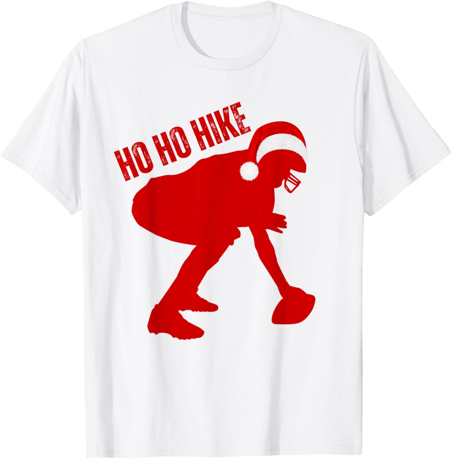 Christmas Football Center HO-HO-HIKE T-Shirt - T-Shirt | White
