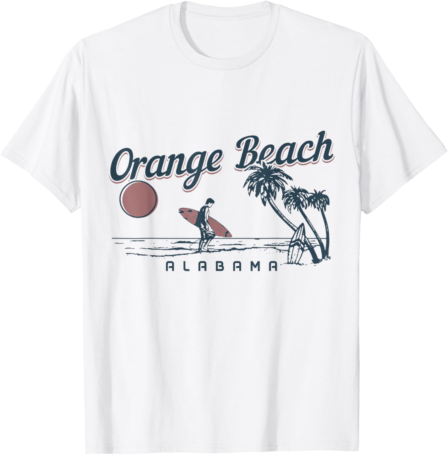 Orange Beach Alabama Surf Vintage Surfer Women Girls Kids T-Shirt - T-Shirt | White