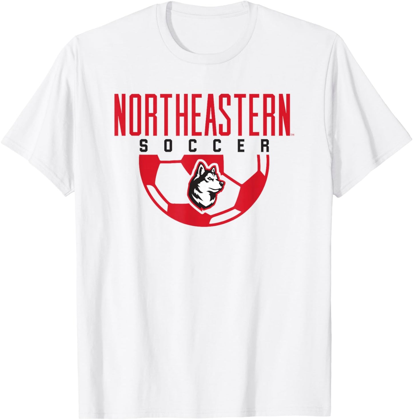 Northeastern University NEU Huskies Soccer Arch T-Shirt - T-Shirt | White