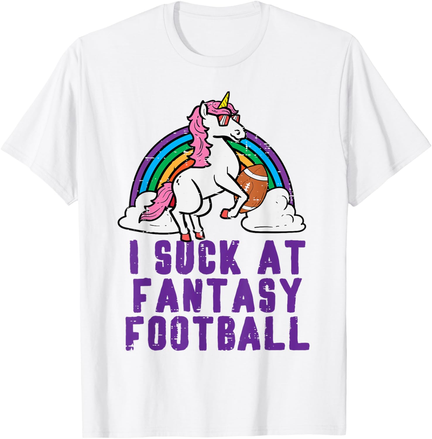 Funny Pink Fantasy Football Loser Shirt Unicorn Men T-Shirt - T-Shirt | White