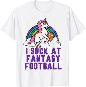 Funny Pink Fantasy Football Loser Shirt Unicorn Men T-Shirt - T-Shirt | White