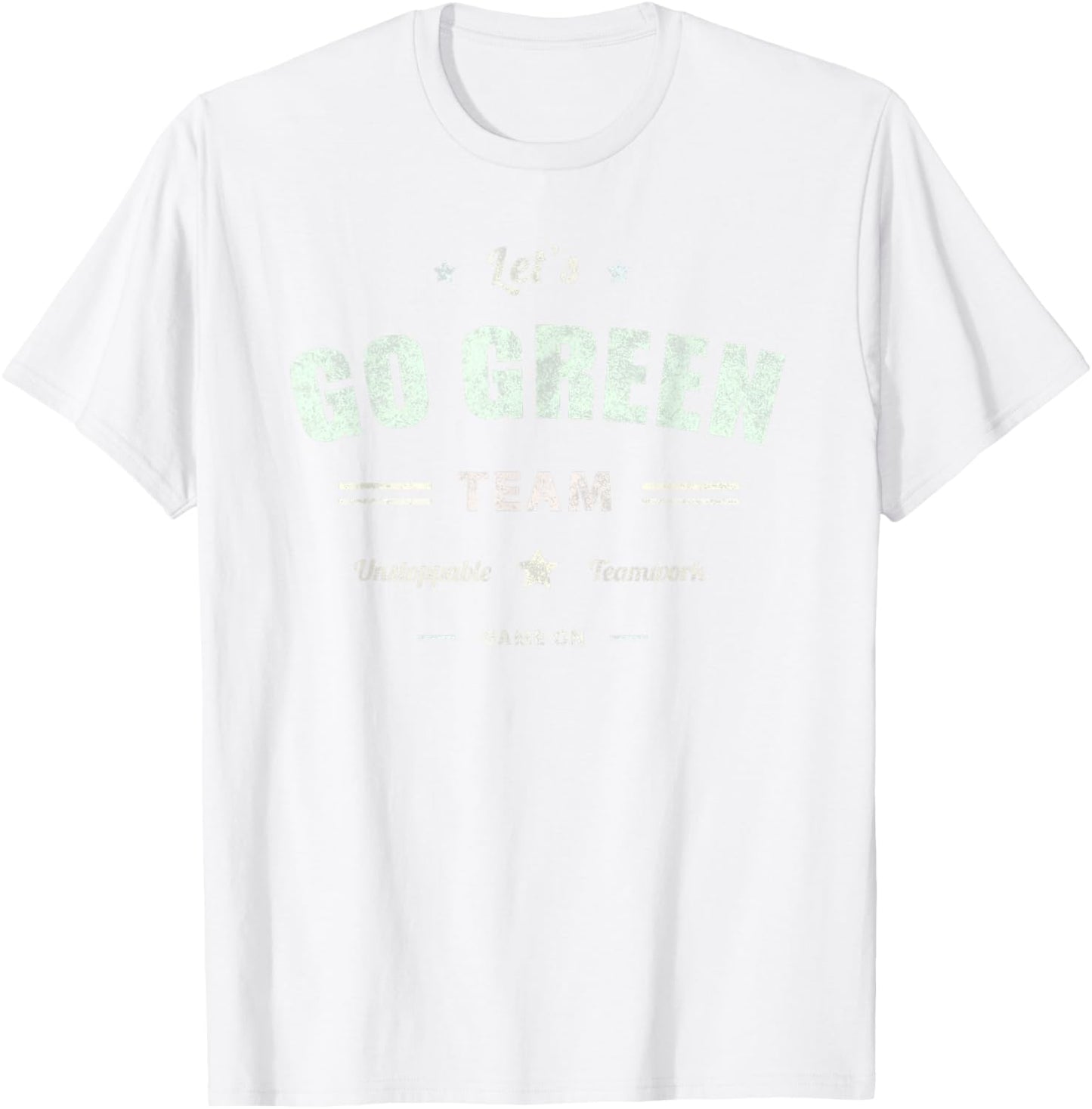 Vintage LET'S GO GREEN TEAM War Game Summer Competition T-Shirt - T-Shirt | White