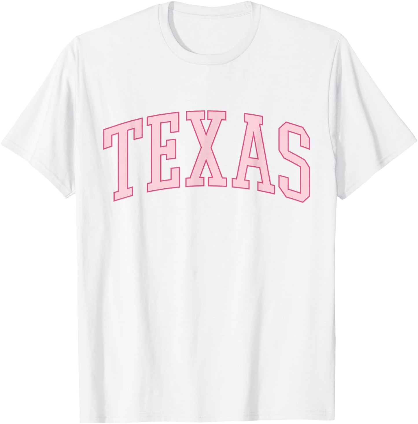 Preppy Varsity Pink Texas T-Shirt - T-Shirt | White