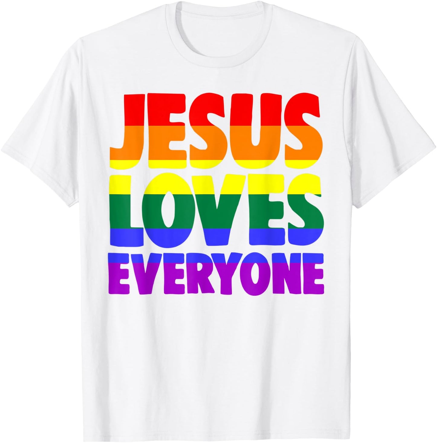 Jesus Loves Everyone Bible Pride Men T-Shirt - T-Shirt | White
