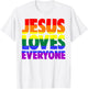 Jesus Loves Everyone Bible Pride Men T-Shirt - T-Shirt | White