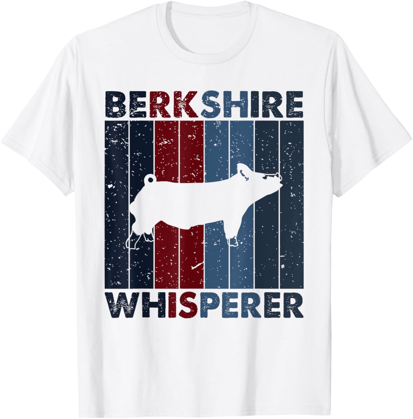 Pig Dad Mom Whisperer - Farmer Breeder Vintage Berkshire T-Shirt - T-Shirt | White