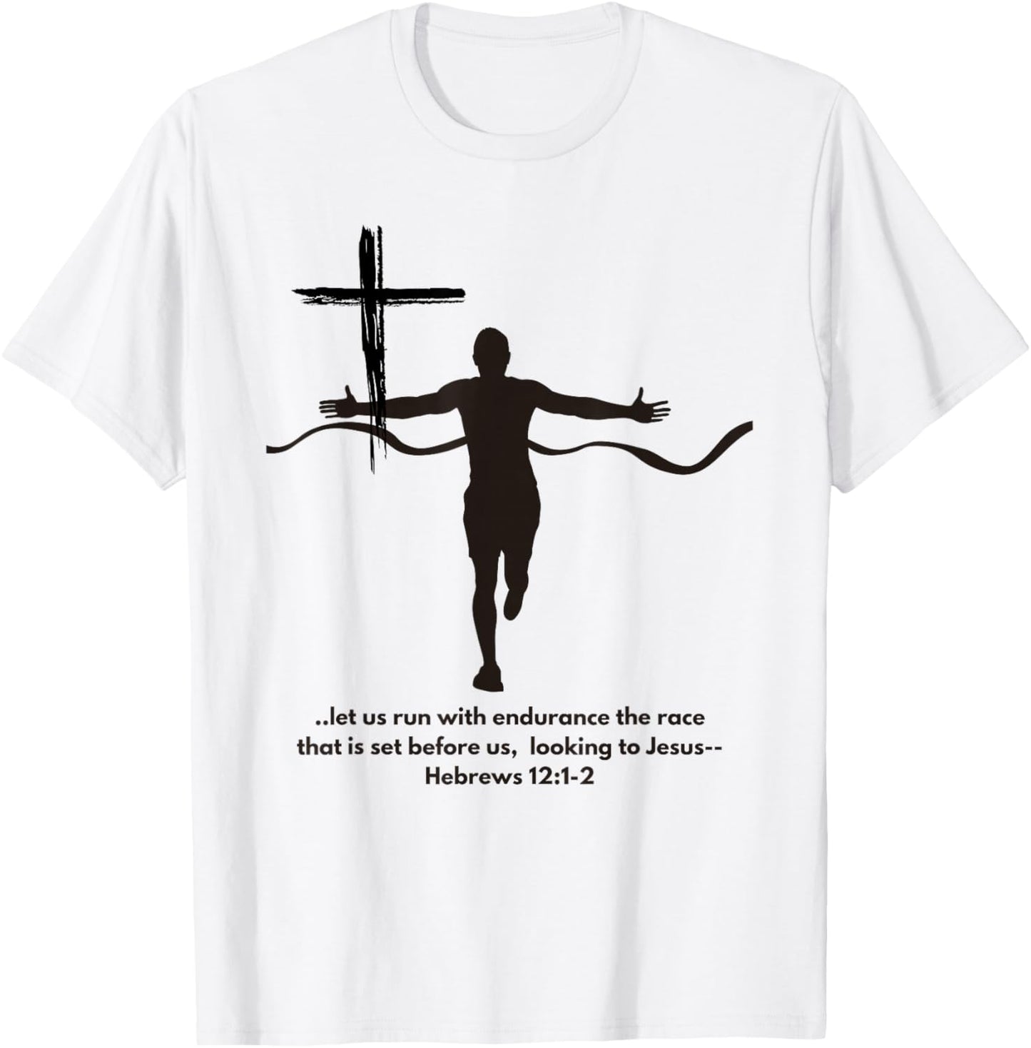 Faith and Running Marathon Jogging Cross Country Christian T-Shirt - T-Shirt | White