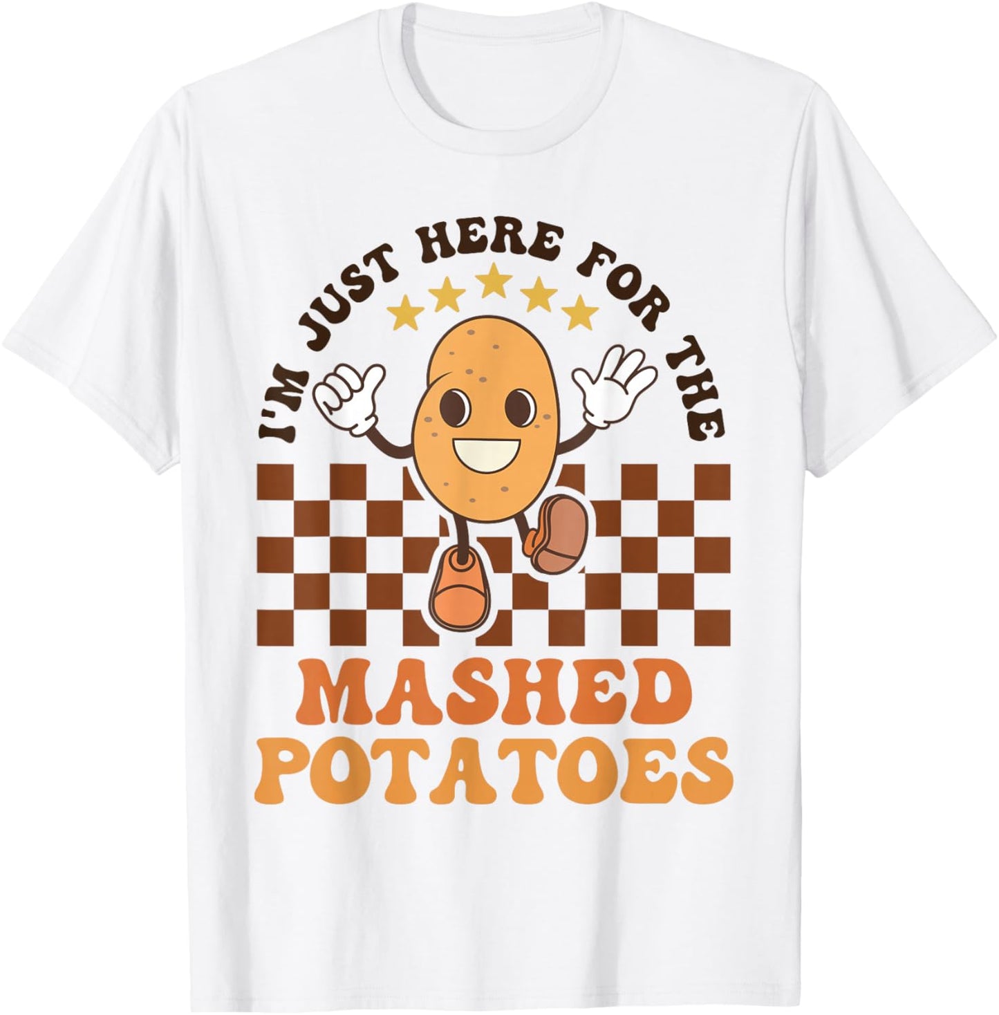 I'm Just Here For The Mashed Potatoes Funny Food Love Kids T-Shirt - T-Shirt | White