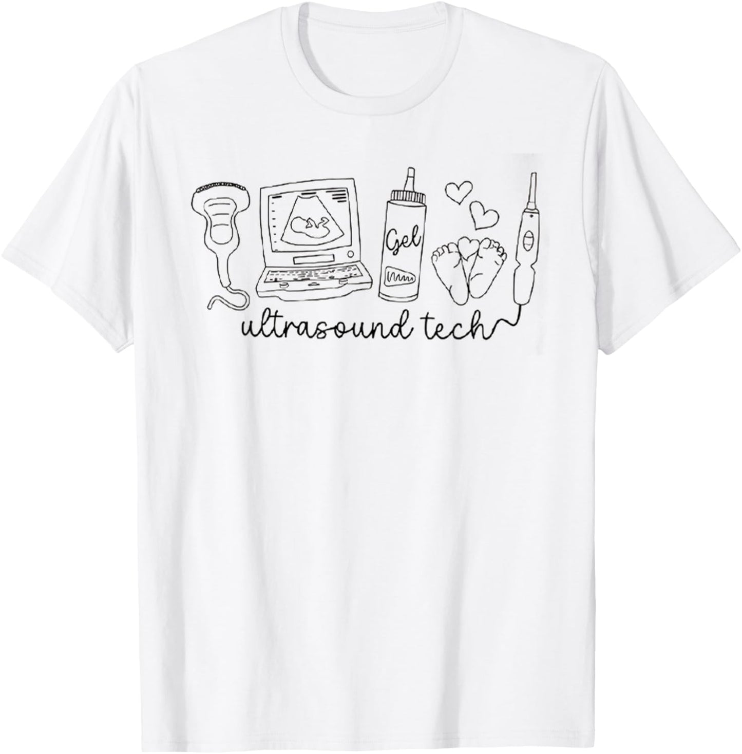 Women Ultrasound Technologist Sonographer Student School T-Shirt - T-Shirt | White