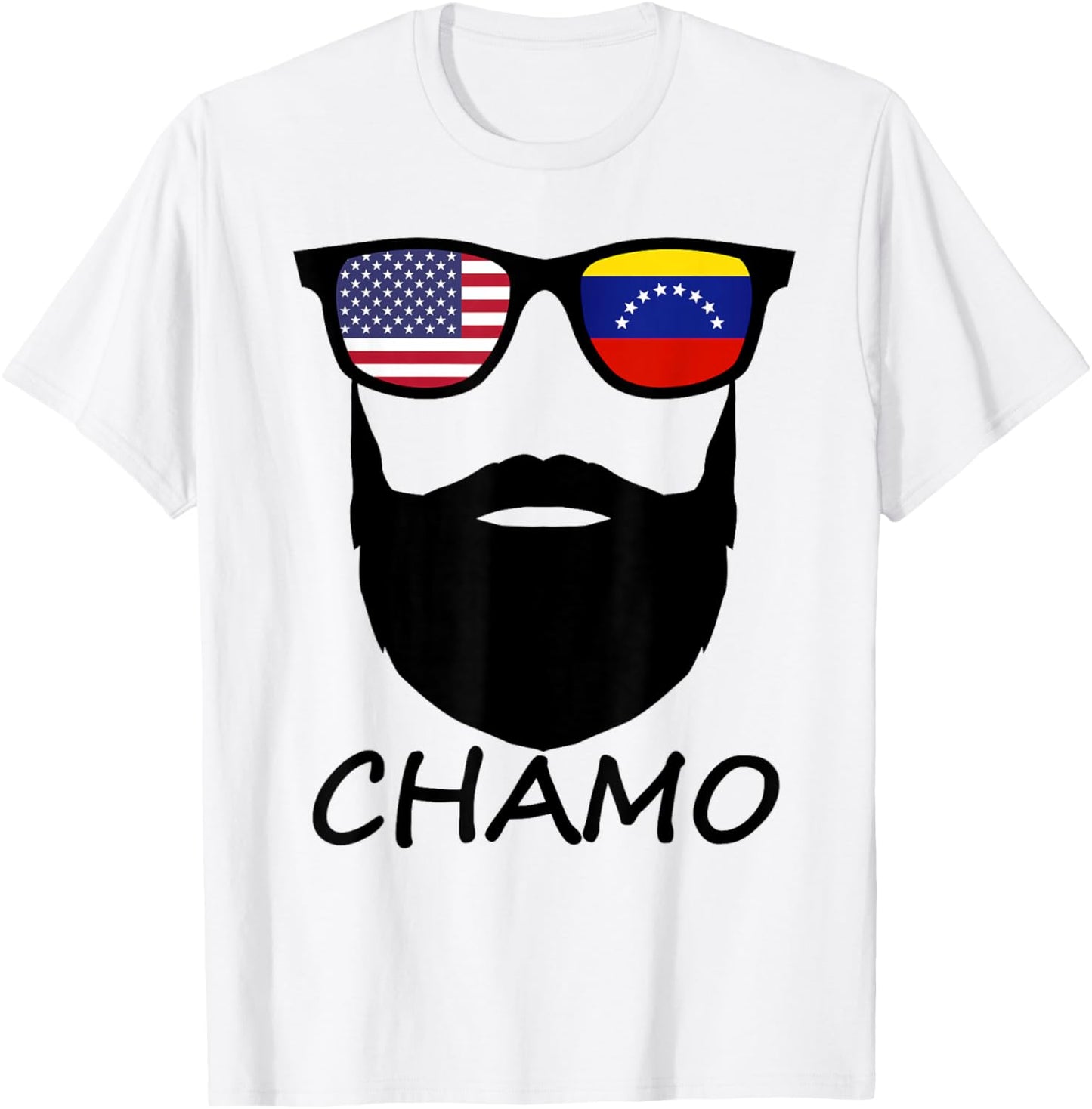 Half American Venezuelan Chamo USA Venezuela Flag Patriot T-Shirt - T-Shirt | White