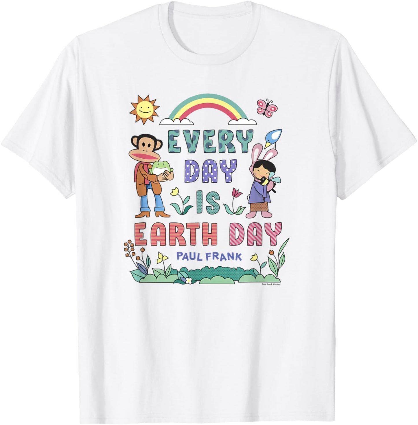 Paul Frank Every Day Is Earth Day Julius & Bunny Girl Logo T-Shirt - T-Shirt | White