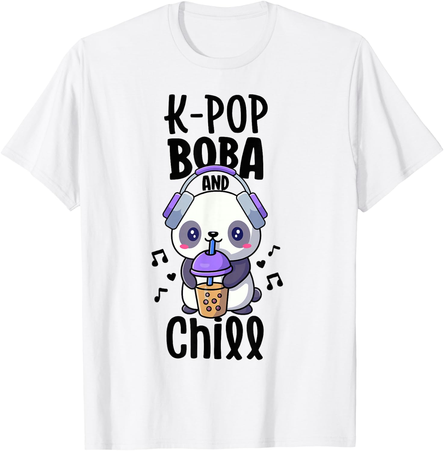 Boba and Kpop Shirt Kawaii K-Pop Merchandise Kpop and Chill T-Shirt - T-Shirt | White