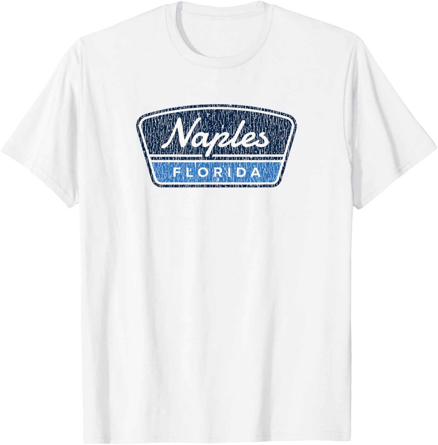 Naples Florida Retro Vintage Souvenir Badge T-Shirt - T-Shirt | White
